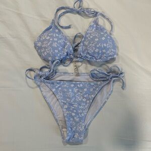 Floral Blue Bikini Set